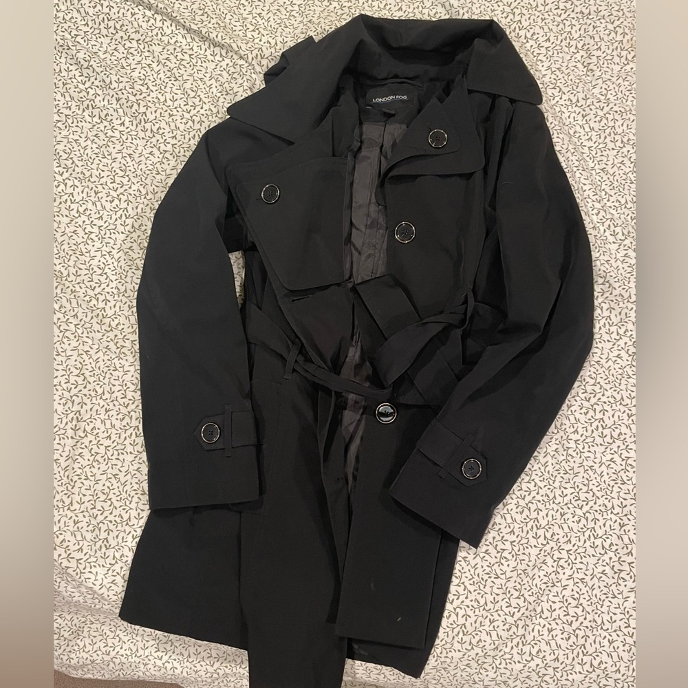 London Fog Women’s Classic Black Trench Coat